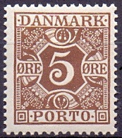 DENEMARKEN 1921-1930 5öre Portzegel Gladde Achtergrond PF-MNH - Segnatasse