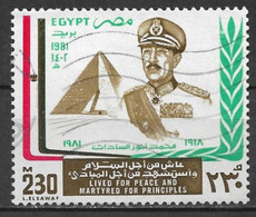 Egypt 1981. Scott #1175 (U) Pres. Anwar Sadat (1917-81) - Usati
