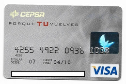 Cepsa, Spain, Magnetic Visa Credit Card, # Cc-149 - Credit Cards (Exp. Date Min. 10 Years)
