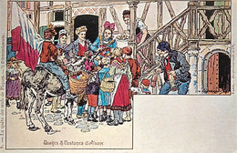 Illustrateurs -ref-B831- Illustrateur Kaufmann - Usages Et Costumes D Alsace N°3-  La Quête Des Oeufs De Pâques - - Kauffmann, Paul