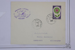 M6 FRANCE BELLE LETTRE 1965 1ER VOL PARIS POUR HAMBURG  GERMANY +AEROPHILATELIE+ AFFRANCH. PLAISANT - 1960-.... Storia Postale