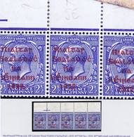 Ireland 1922 Thom Rialtas 5-line Ovpt In Red On 2½d, Marginal Strip Incl "R Over Se And Wide Sealadach" Mint - Unused Stamps