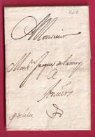MARQUE DE LILLE NORD 1668 AMELIORATION DE DATE POUR ANVERS BELGIQUE LETTRE COVER FRANCE - ....-1700: Précurseurs