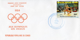 Congo Brazaville 1984, Olympic Game In Los Angeles, Fight, 1val In FDC - Non Classés