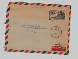 REUNION. YT 328 Brouage 10 CFA S/  CAD  22-1-1958 BALBOLIA  Agent Fabrique PITON SAINT-LEU - Covers & Documents