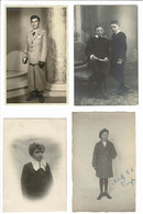 Lot 4 X Carte Photo Ancienne Old Oude Foto Studio Cabinet Child Enfant Garcon Boy Jongen Ragazzo Fashion Mode Costume CP - Personas Anónimos