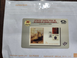 Israel-50 Years Of Israeli Stamps-(7)(30units)(tirage-200)(information Doun)mint Card+1card Prepiad Free - Francobolli & Monete