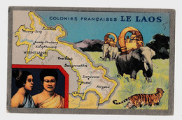 CPMJ3840 COLONIES FRANCAISES LE LAOS///CHROMO  EDITION SPECIALE DES PRODUITS CHIMIQUES LION NOIR  ETAT VOIR SCAN - Laos