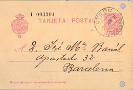 1931 ZARAGOZA ,  E.P. 57 CIRCULADO ENTRE UTEBO Y BARCELONA - 1850-1931