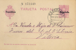 1931 GUIPÚZCOA  ,  E.P. 61 CIRCULADO ENTRE MONDRAGÓN Y VITORIA - 1850-1931