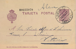 1927 VIZCAYA ,  E.P. 57 CIRCULADO ENTRE LEQUEITIO Y VITORIA , LLEGADA - 1850-1931