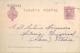 1926 VIZCAYA ,  E.P. 57 CIRCULADO ENTRE ORDUÑA Y VITORIA - 1850-1931