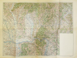 Cca 1928 Dunakanyar, Szentendre és Környékének Térképe, 1 : 200.000, M. Kir. Állami Térképészet, Hajtva, 86x62 Cm - Non Classificati