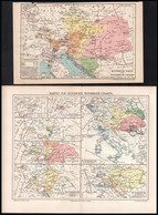 Cca 1890 Ausztria-Magyarország 4 Db Történelmi és Földrajzi Térképe. Lap: 30x25 Cm - Non Classificati