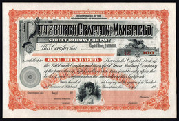 189_ Pittsburgh, Pennsylvania: Pittsburgh Crafton And Mansfield Street Railway Company - Spoorwegen En Trams