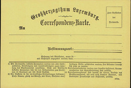 Luxembourg Luxemburg 1873 Carte Postale Jaune No: III Neuf, Vierge - Stamped Stationery