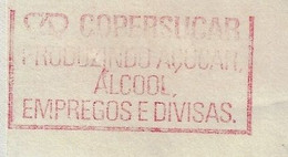 Brazil 1987 Fragment Cover With Meter Stamp Slogan Copersucar Producing Sugar Alcohol Jobs And Foreign Exchange - Covers & Documents