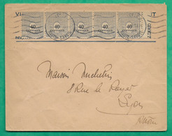 N°703 X5 BDF ARC DE TRIOMPHE CAD ANNECY RP HAUTE SAVOIE POUR LYON RHONE 1945 LETTRE COVER FRANCE - 1944-45 Arc De Triomphe