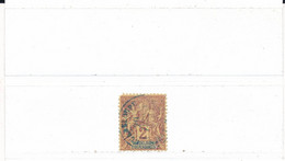 Guadeloupe Timbre Type Groupe N° 28 Oblitéré Oblitération Saint Martin En Bleue 29 Décembre 1896 (faible) - Used Stamps