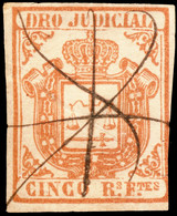 DEPENDENCIAS ESPAÑOLAS - Derecho Judicial (1856/65) 5R Naranja Bermellón - Usado / Used ° - Steuermarken