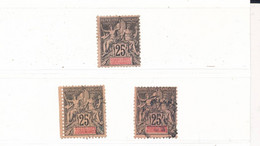 Guadeloupe Timbre Type Groupe N° 34 Neuf Avec Charnière Et 2 Oblitérés - Used Stamps