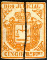 DEPENDENCIAS ESPAÑOLAS - Derecho Judicial (1856/65) 5R Naranja Brillante - Usado / Used ° - Revenue Stamps