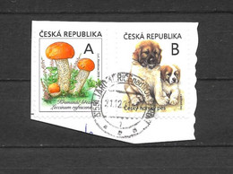 Czech Republic 2018 Mushroom & 2021 Dogs On Fragment - Gebraucht