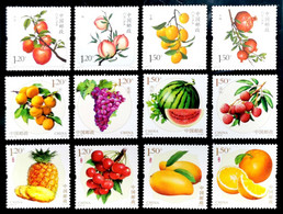 China 2014/2016/2018 Fruits Complete Series Stamps 12v+ Sheetlets 3v MNH - Verzamelingen & Reeksen