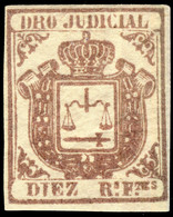 DEPENDENCIAS ESPAÑOLAS - Derecho Judicial (1856/65) 10R Malva Claro - Nuevo / Mint * - Fiscales