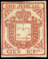 DEPENDENCIAS ESPAÑOLAS - Derecho Judicial (1856/65) 100R Carmin - Nuevo / Mint (*) (sin Gomar) - Fiscale Zegels
