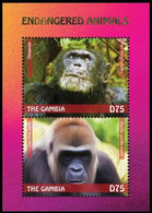 Gorilla, Chimpanzee, Wild Animals, Gambia 2014 MNH SS - Schimpansen