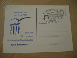 BERLIN 1996 Brandenburg Volksabstimmung Private Cancel Postal Stationery Card GERMANY - Privatpostkarten - Gebraucht