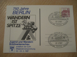 BERLIN 1987 Briefmarkenschau Private Cancel Postal Stationery Card BERLIN GERMANY - Privé Postkaarten - Gebruikt