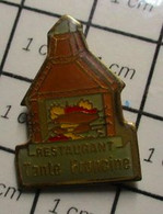 1718c Pin's Pins / Beau Et Rare / THEME : ALIMENTATION / RESTAURANT TANTE FRANCINE CHEMINEE ROTISSERIE - Alimentation