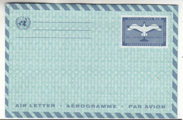 Nations Unies - Aérogramme  - Air Mail - Cartas & Documentos