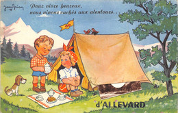 38-ALLEVARD- CARTE A SYSTEME DEPLIANTE- POUR VIVRE HEUREUX NOUS VIVONS CACHES AU ALENTOURS D'ALLEVARD - Allevard