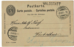 1900, Bahnpost " Appenzell - Winkeln " Und L1 # A6787 - Railway