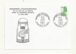 CACHET COMMEMORATIF RANDONNEE CYCLO DE LA VOIE DE LA LIBERTE DU 12/06/1986. - Radsport