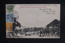 DANEMARK - Affranchissement De Fredericia Sur Carte Postale Pour La France En 1908 - L 122655 - Brieven En Documenten