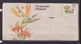 SOUTH AFRICA - 1990 Flower Aerogramme - Storia Postale