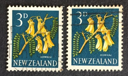 1924 - New Zealand - Flowers ( Kowhai ) 3d - Used - 2 Stamps - Usati