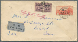 Szechuan (1933/34): 1936, Martyr 10 C. (pair) With Great Wall Airmail 30 C. Canc - Sichuan 1933-34