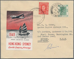 Hong Kong: 1949 Qantas First Charter Flight Hong Kong-Sydney: Cover To Sydney Fr - Other & Unclassified
