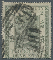 Hong Kong  - Revenues: Postal Fiscal Stamps 1874-1902, 2 Dollar Green, 3 Dollar - Postal Fiscal Stamps