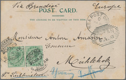 India: 1903: India 1900 ½A Green, Horizontal Pair Tied By Cds "LUCKNOW 20.MA.03" - 1911-35 King George V