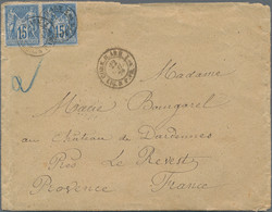 Japan: 1879: France 15c Sage Type (x2), Tied By Clear Strike Of The Rare "CORR.D - Non Classés