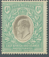 British East Africa+Uganda: 1907, KEVII 4 R. Grey / Emerald-green And 5 R. Grey - Protectorats D'Afrique Orientale Et D'Ouganda