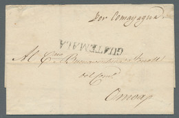 Guatemala - Stampless Letters: 1827-1867, Vier Briefe Ins Amerikanische Ausland, - Guatemala