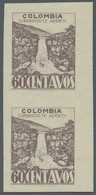 Columbia: 1945 Airmail Issue 5c. To 40c. And 60c. Imperf. Pairs Unmounted Mint ( - Colombia