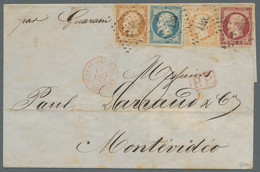 Uruguay: 1855, Entire To MONTEVIDEO, URUGUAY, Franked With France Empire Imperfo - Uruguay